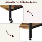 Soporte de impresora rodante de 3 niveles con estantes de almacenamiento – Negro / Gris / Color retro, para 1 persona