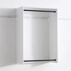 Sistema de clóset modular con doble barra para colgar y 4 estantes, montado en la pared, roble/blanco