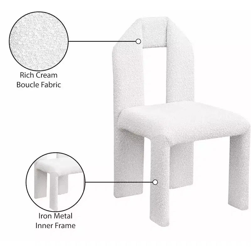 Silla de comedor de tela Boucle, juego de 2 – Varios colores