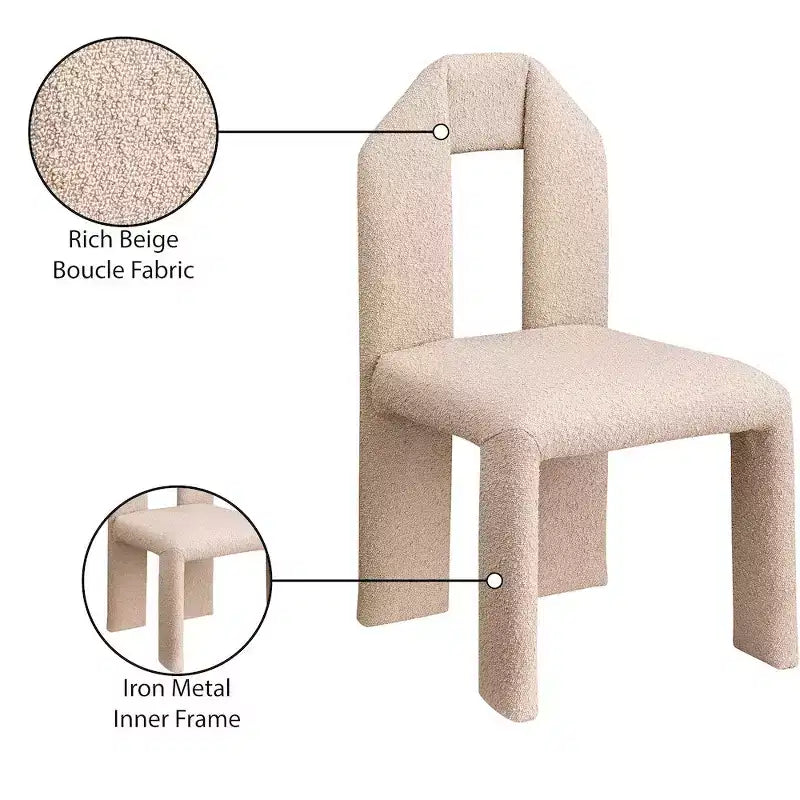 Silla de comedor de tela Boucle, juego de 2 – Varios colores