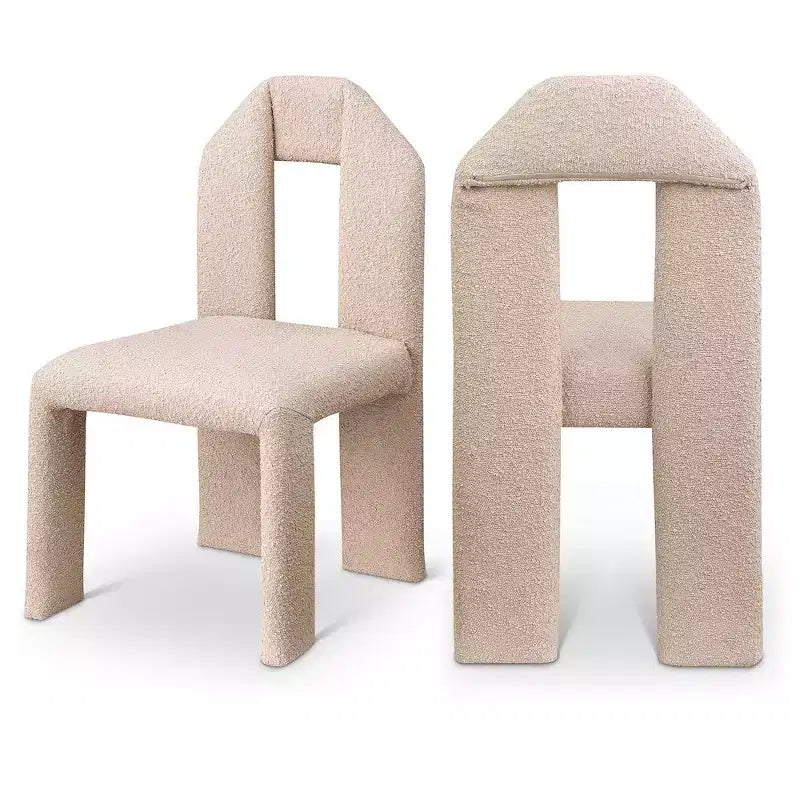 Meridian Furniture,Bennett Boucle Fabric Dining Chair, Set of 2