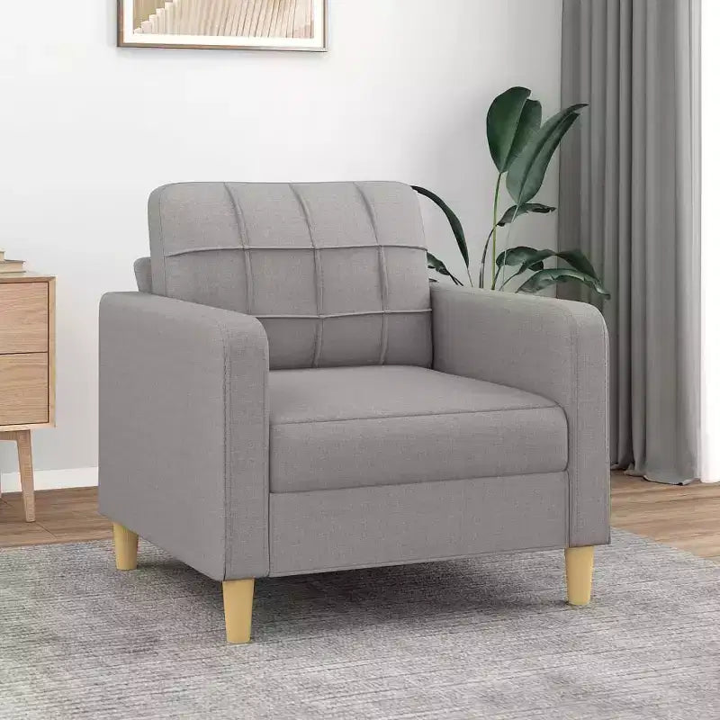 Sillón decorativo tapizado gris claro, 1 persona