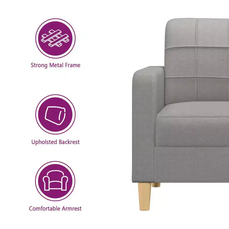 Sillón decorativo tapizado gris claro, 1 persona