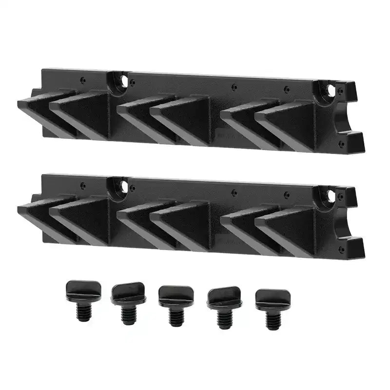 Suncast Long Handle Tool Organizer, Resin Wall Mount Storage Rack with Interlocking Hook System for Garage or Closet, 4.5 x 25 x 5.25, Black