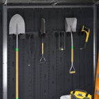 Colgador de herramientas gris de pared con mango largo – Capacidad para 5 herramientas