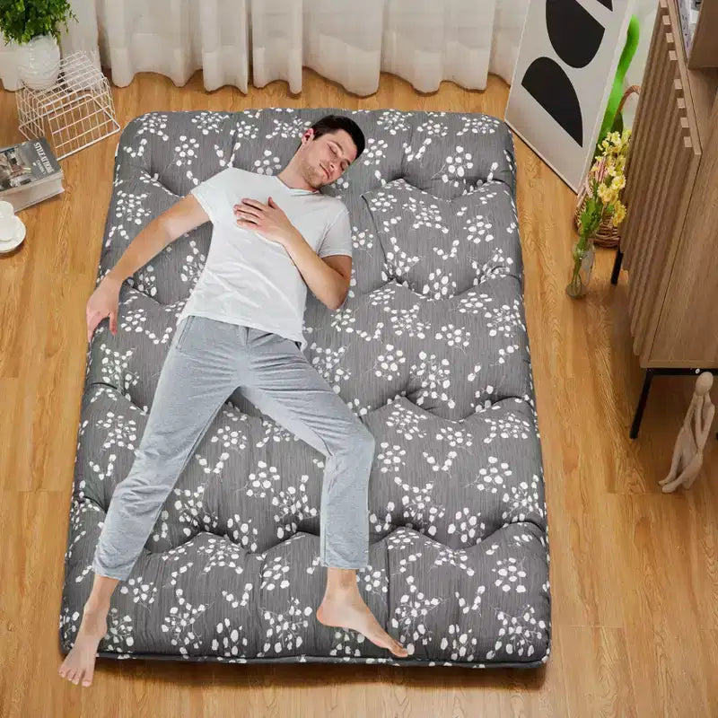 Colchón de suelo japonés de futón con diseño floral, 1 persona, Twin / Full