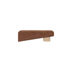 Banco tapizado en tela negra/coñac/crema – Patas de madera natural, capacidad para 2 personas