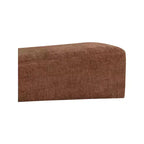 Banco tapizado en tela negra/coñac/crema – Patas de madera natural, capacidad para 2 personas