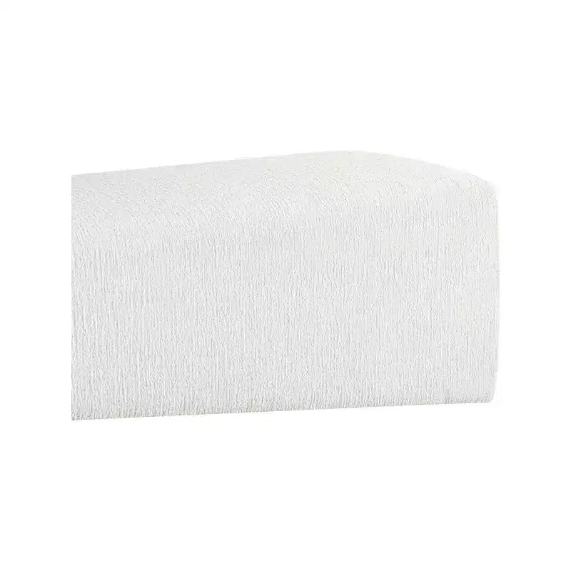 Banco tapizado en tela negra/coñac/crema – Patas de madera natural, capacidad para 2 personas