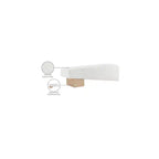 Banco tapizado en tela negra/coñac/crema – Patas de madera natural, capacidad para 2 personas