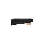 Banco tapizado en tela negra/coñac/crema – Patas de madera natural, capacidad para 2 personas