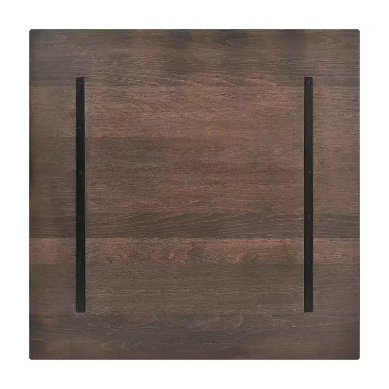 Tablero de mesa rectangular de madera maciza marrón oscuro/natural, 3,8 cm de grosor, para 4 personas