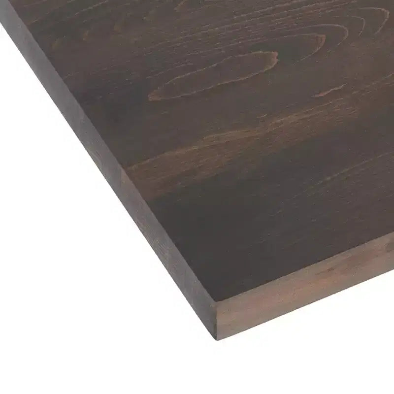 Tablero de mesa rectangular de madera maciza marrón oscuro/natural, 3,8 cm de grosor, para 4 personas