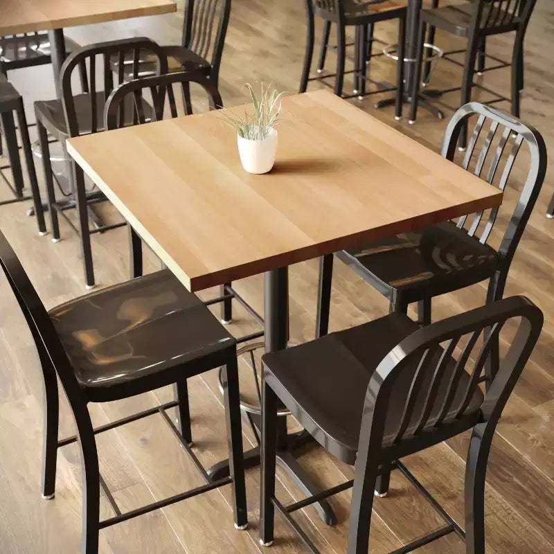 Tablero de mesa rectangular de madera maciza marrón oscuro/natural, 3,8 cm de grosor, para 4 personas
