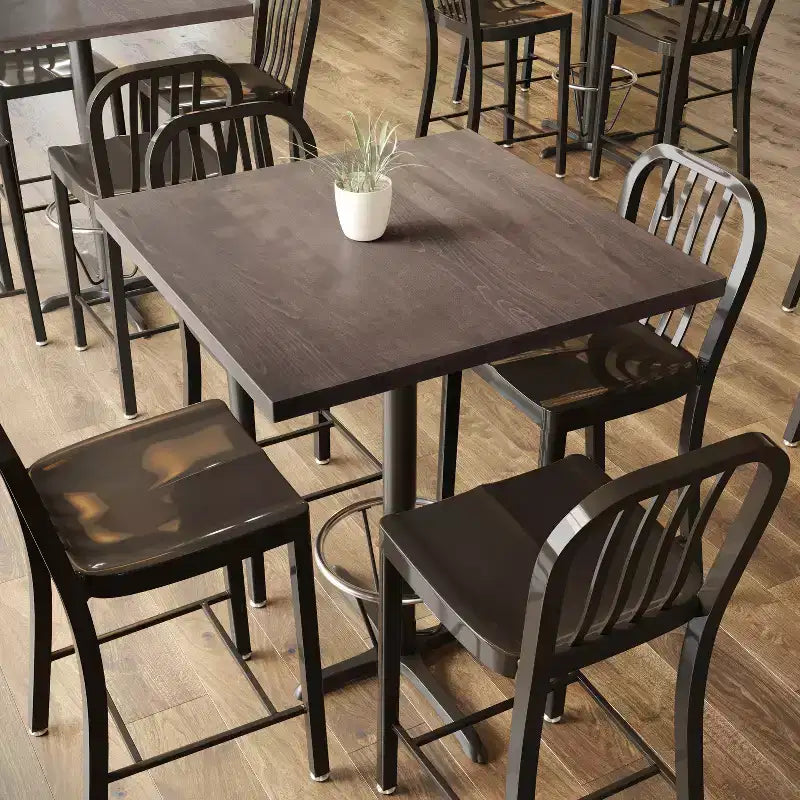 Tablero de mesa rectangular de madera maciza marrón oscuro/natural, 3,8 cm de grosor, para 4 personas
