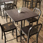 Tablero de mesa rectangular de madera maciza marrón oscuro/natural, 3,8 cm de grosor, para 4 personas