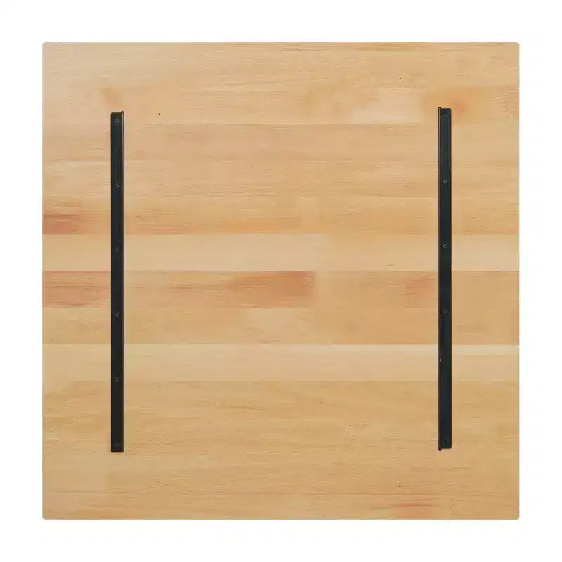 Tablero de mesa rectangular de madera maciza marrón oscuro/natural, 3,8 cm de grosor, para 4 personas