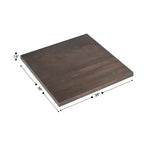 Tablero de mesa rectangular de madera maciza marrón oscuro/natural, 3,8 cm de grosor, para 4 personas