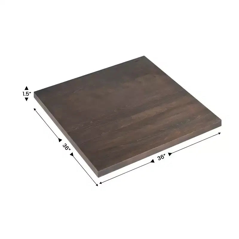 Tablero de mesa rectangular de madera maciza marrón oscuro/natural, 3,8 cm de grosor, para 4 personas