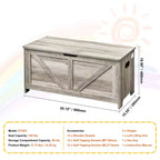 VEVOR Baúl de Juguetes de Madera para Niños, Caja de Almacenamiento de Juguetes para Niños Pequeños con Tapa Abatible y Bisagra de Seguridad, Banco Grande de Almacenamiento para Niños de 38.98 x 15.55 x 18.9, Gris