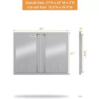 Puerta de acceso para cocina exterior de acero inoxidable plateado – Montaje empotrado, una sola puerta