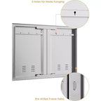 Puerta de acceso para cocina exterior de acero inoxidable plateado – Montaje empotrado, una sola puerta