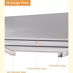 Puerta de acceso para cocina exterior de acero inoxidable plateado – Montaje empotrado, una sola puerta