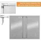 Puerta de acceso para cocina exterior de acero inoxidable plateado – Montaje empotrado, una sola puerta