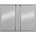 Outdoor Kitchen Access Door, Flush Mount 304 Stainless Steel BBQ Island Door w/ Recessed Handle, Vents & Magnetic Closure