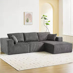 Acekool 108 Cloud Sectional Sofa - Plush L-Shaped Modular Couch with Deep Seating, No Assembly Needed, Corduroy Fabric for Living Room