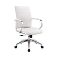 HomeRoots White and Silver Adjustable Height Swivel Rolling Office Chair