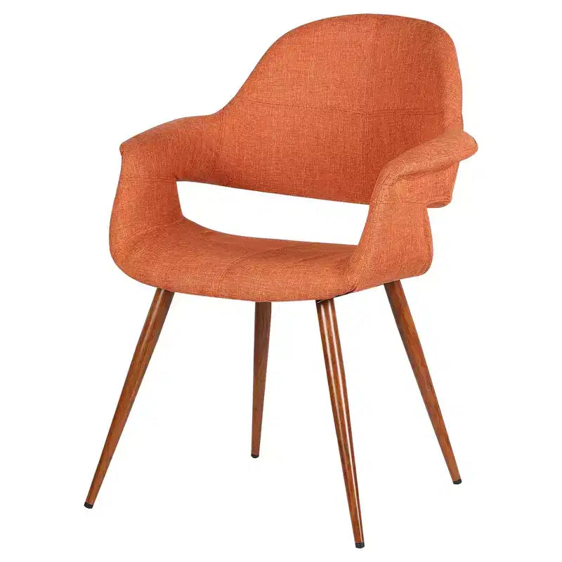 Sillón tapizado naranja, estilo de mediados de siglo, 1 plaza