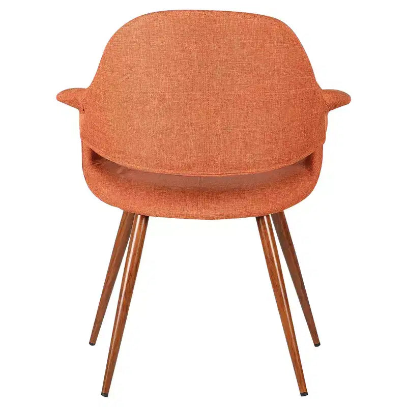 Sillón tapizado naranja, estilo de mediados de siglo, 1 plaza
