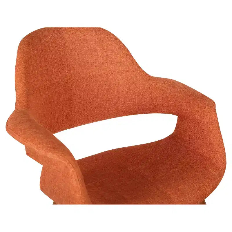 Sillón tapizado naranja, estilo de mediados de siglo, 1 plaza