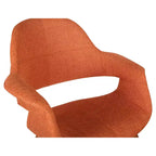 Sillón tapizado naranja, estilo de mediados de siglo, 1 plaza