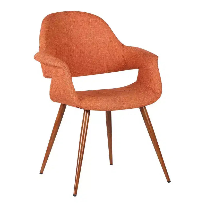 Sillón tapizado naranja, estilo de mediados de siglo, 1 plaza