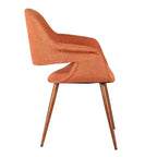 Sillón tapizado naranja, estilo de mediados de siglo, 1 plaza