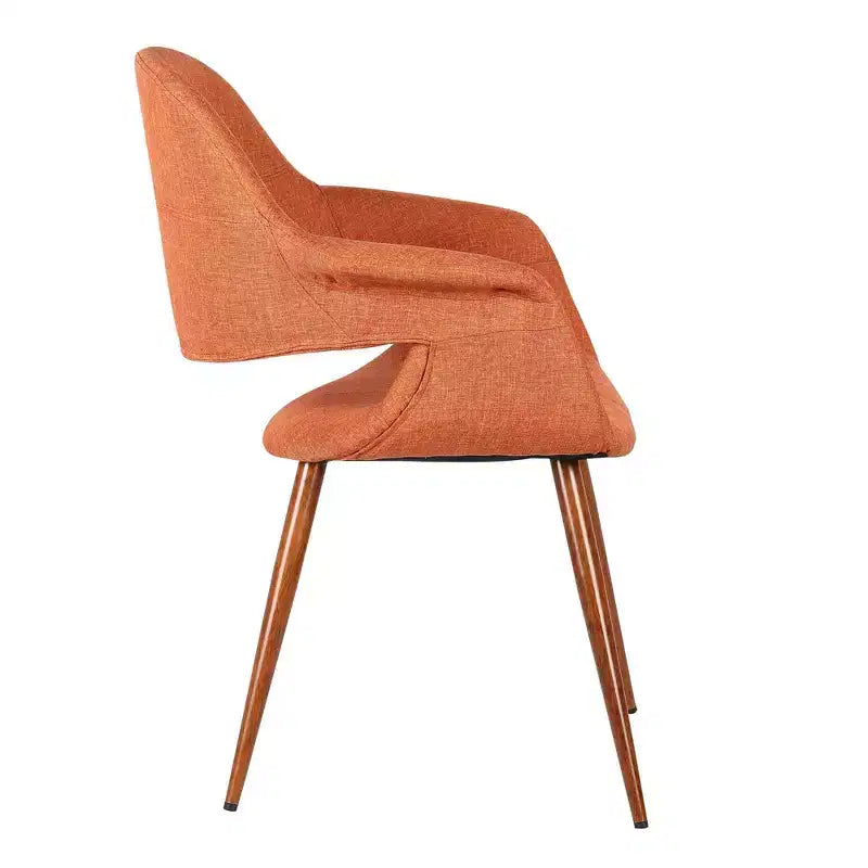 Sillón tapizado naranja, estilo de mediados de siglo, 1 plaza