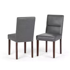 Sillas de Comedor sin Brazos de Polipiel Gris Piedra, Juego de 2