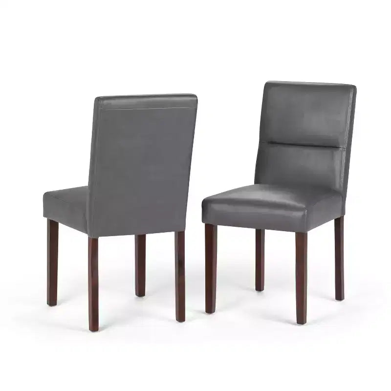 Sillas de Comedor sin Brazos de Polipiel Gris Piedra, Juego de 2