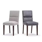 Sillas de Comedor sin Brazos de Polipiel Gris Piedra, Juego de 2