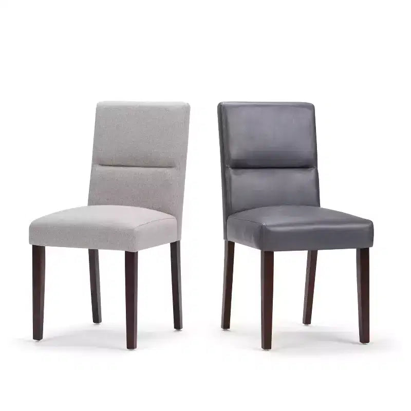 Sillas de Comedor sin Brazos de Polipiel Gris Piedra, Juego de 2