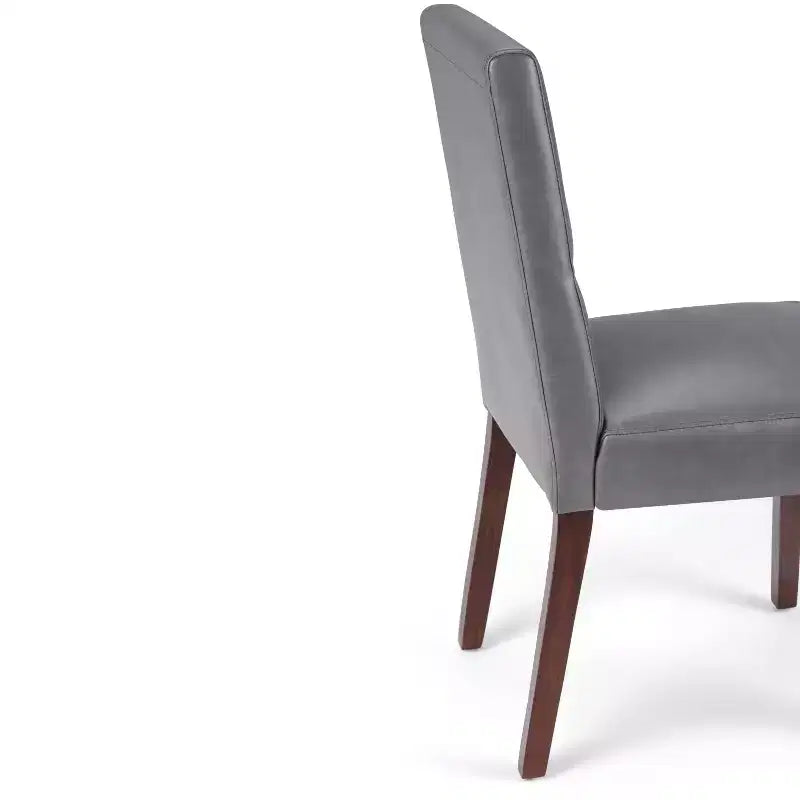 Sillas de Comedor sin Brazos de Polipiel Gris Piedra, Juego de 2