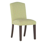 Silla de comedor sin brazos, con respaldo camel, a rayas oliva, para 1 persona