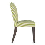 Silla de comedor sin brazos, con respaldo camel, a rayas oliva, para 1 persona