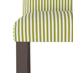 Silla de comedor sin brazos, con respaldo camel, a rayas oliva, para 1 persona