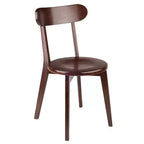 Silla de comedor de madera de nogal, respaldo de listones, juego de 2