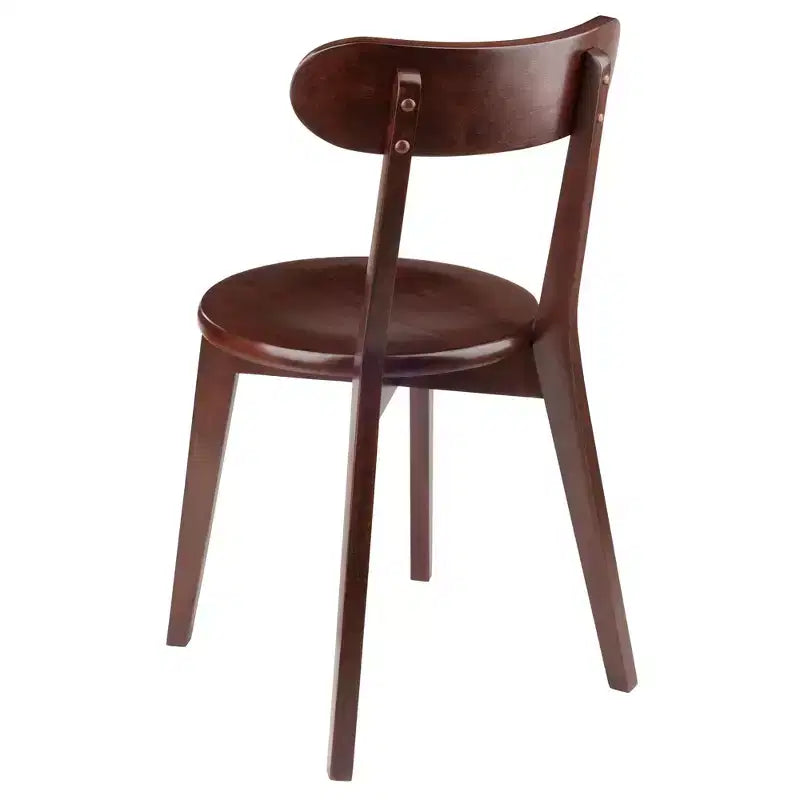 Silla de comedor de madera de nogal, respaldo de listones, juego de 2