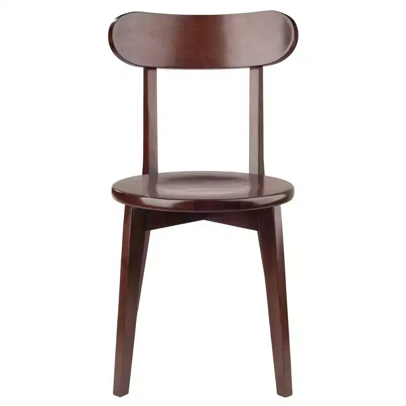 Silla de comedor de madera de nogal, respaldo de listones, juego de 2