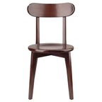 Silla de comedor de madera de nogal, respaldo de listones, juego de 2